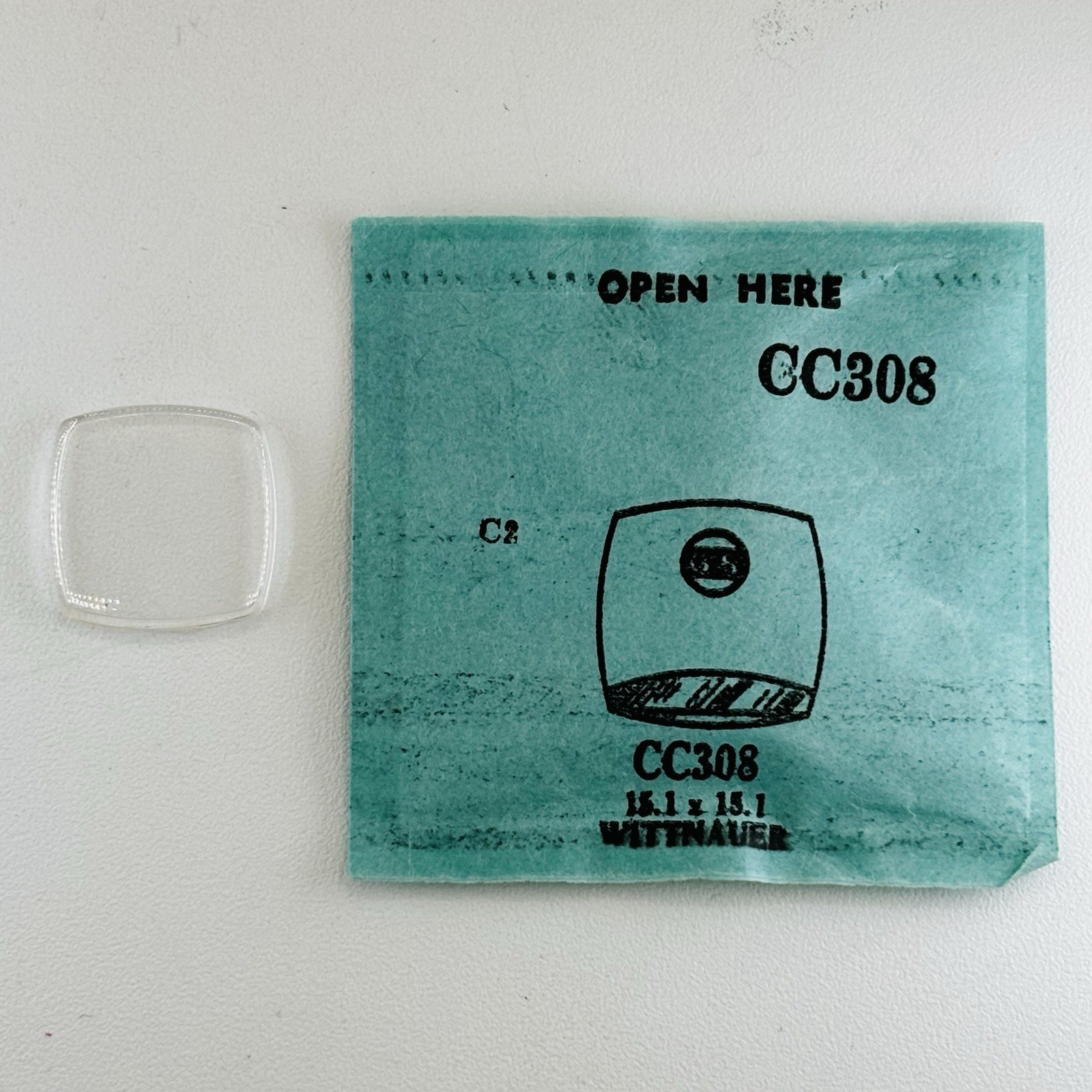 GS CC308 Watch Crystal Fit Wittnauer – 15.1 x 15.1 mm Factory Replacement Repair