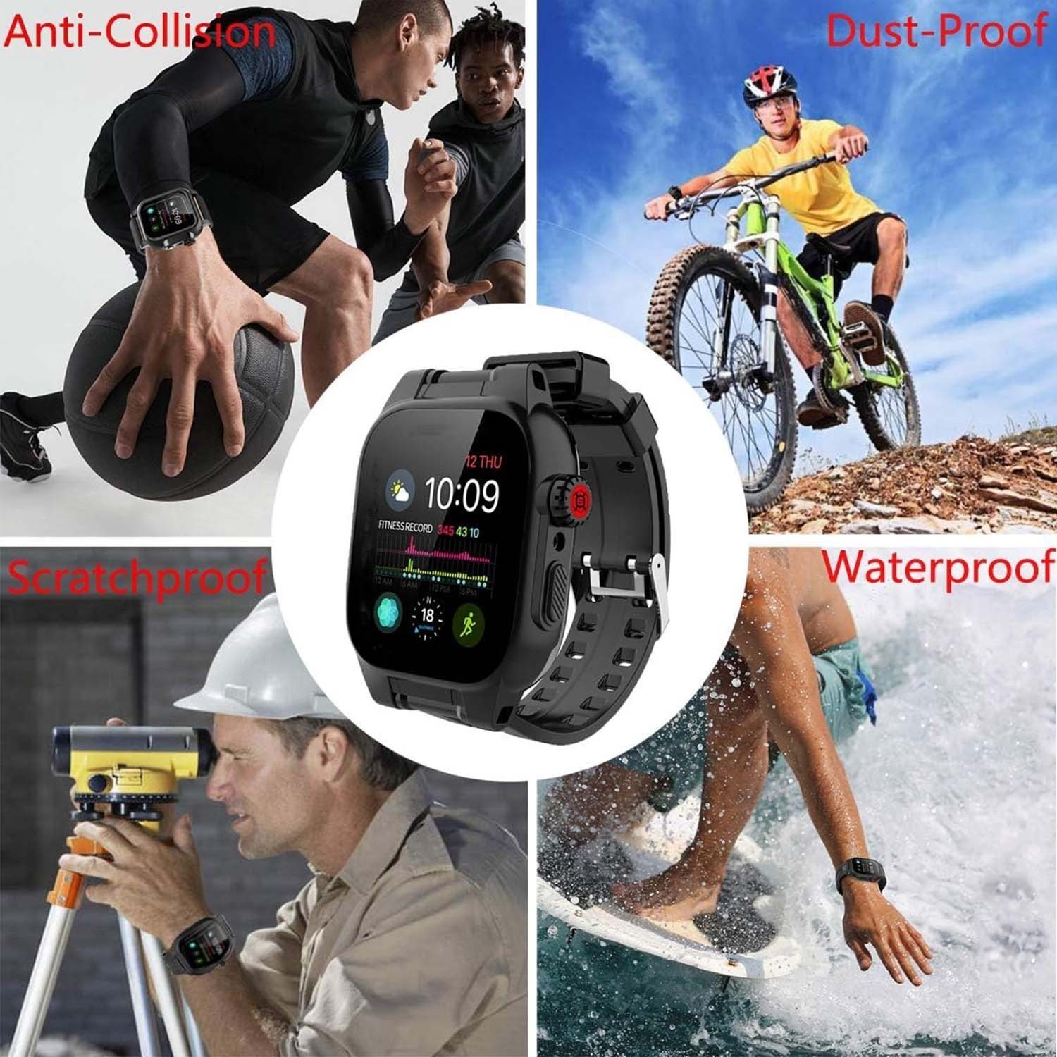 For Apple Watch Series 11 10 9 8 7 6 5 4 3Military iWatch Band Strap+Rugged Case