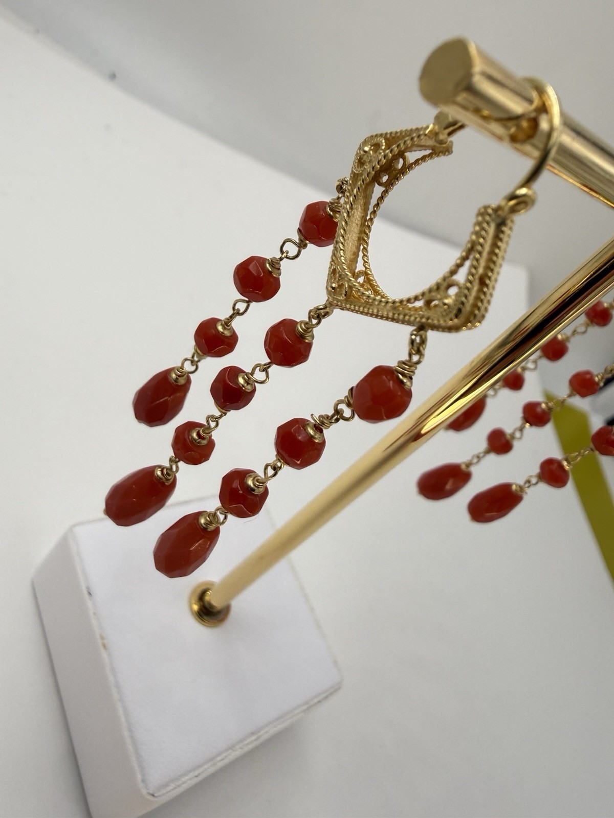 earrings earrings CORALLO red MEDITERRANEAN CORAL solid gold GOLD 18 KT-750