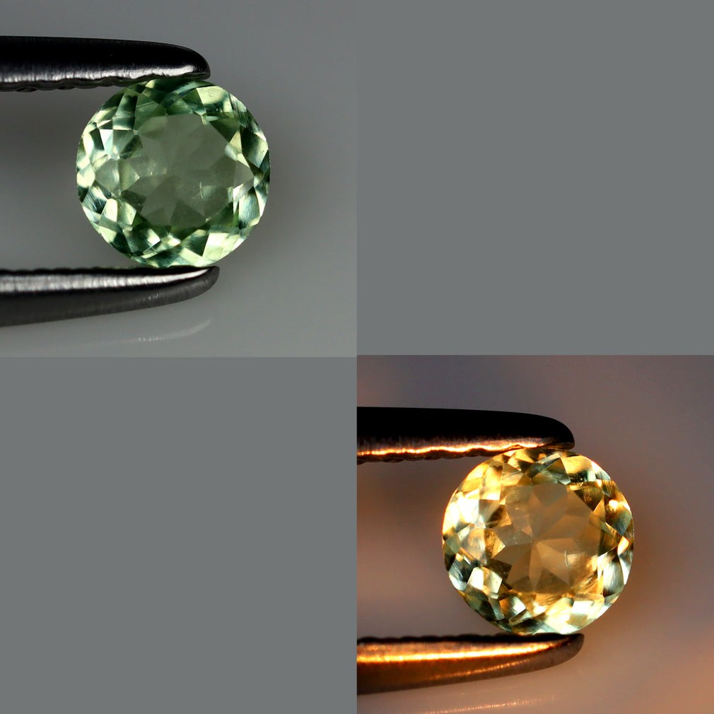 0.31 ct Round (4.16 x 4.16 mm) Unheated Green Natural Alexandrite Gemstone