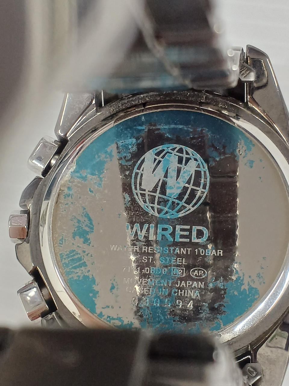 SEIKO WIRED Chronograph Model 7t11 0bd0 Purple Metallic Back Cover Scratch