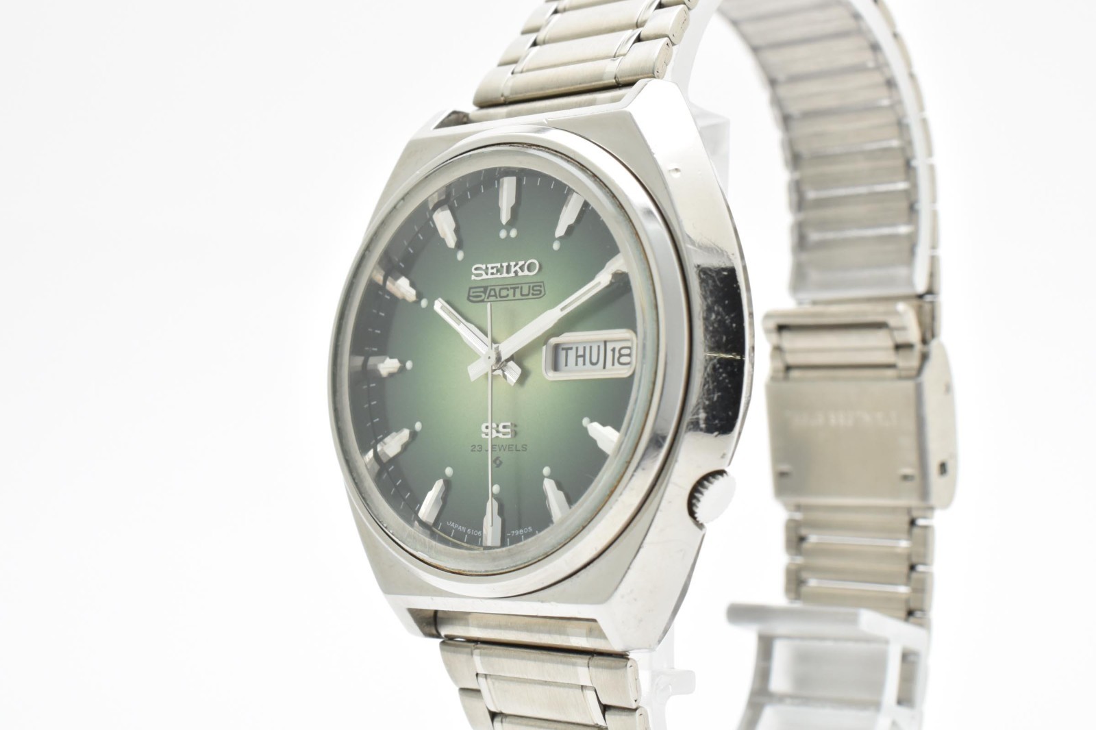 [Exc+5] Vintage 1973 Seiko 5 Actus 6106-7700 Rare Green Dial 23J Automatic