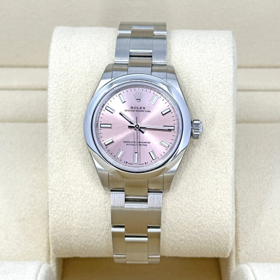 Rolex Oyster Perpetual, Oystersteel, 28mm, Pink, Ref# 276200-0004, Unworn, 2024