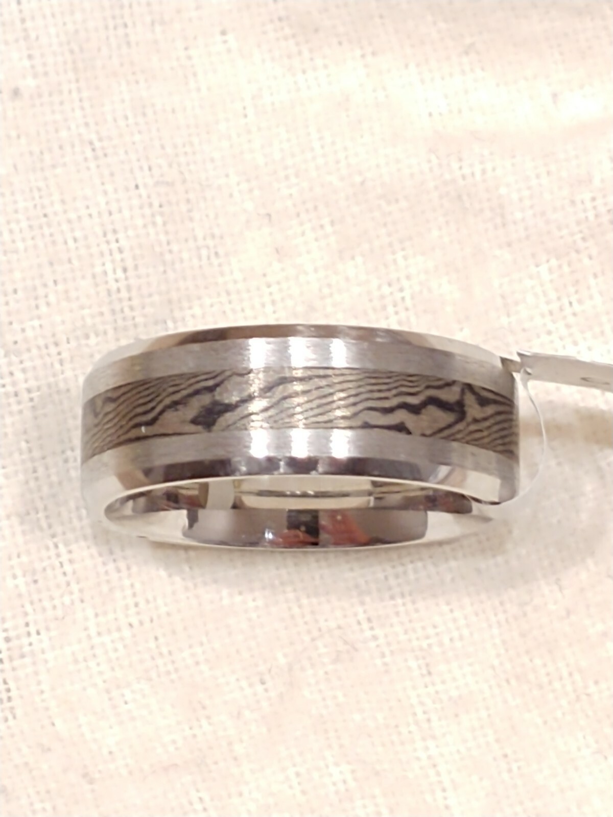 CC Mokume Damascus/ Wood look on Cobalt Chrome Band Brand New