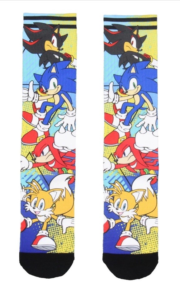 Bioworld Sonic The Hedgehog Men’s Socks Character Collage One Size, V1