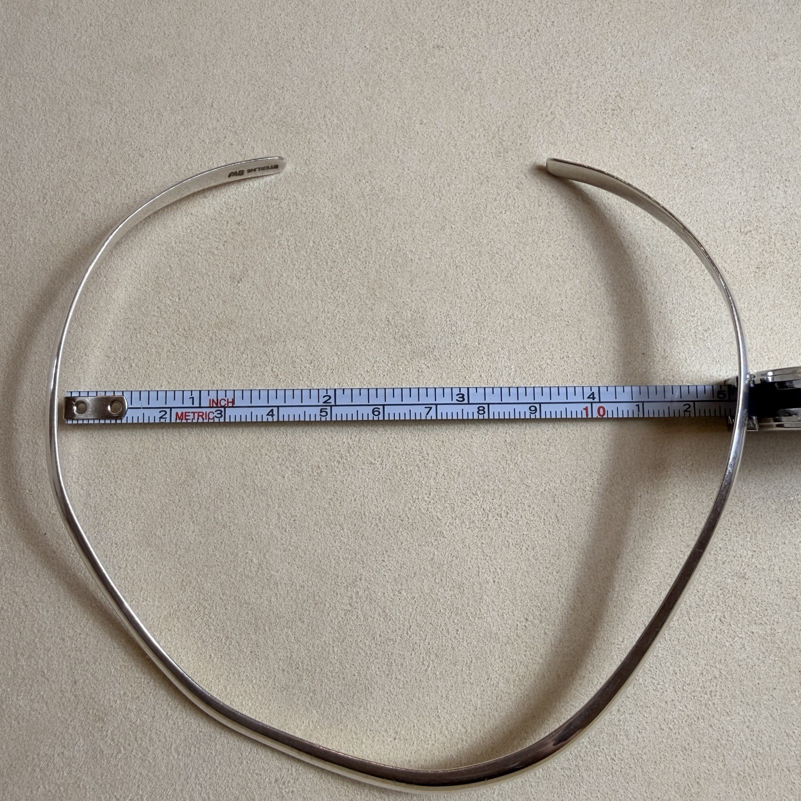 Vintage 925 Sterling Silver Classic Collar Necklace Singed Sterling MB or 8W