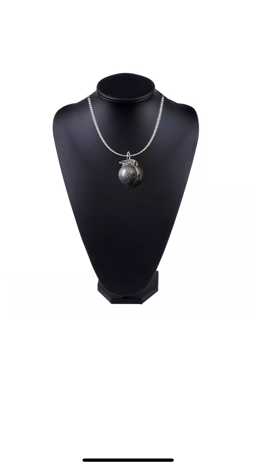 FT180 Fruit 1.7×1.8cm Pewter On 18″ Silver Plated Curb Necklace