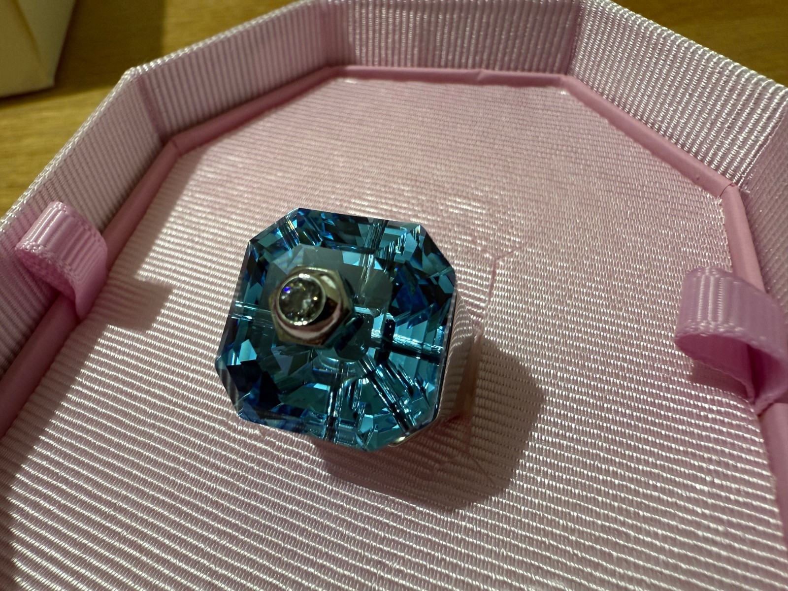 Swarovski Numina Blue Ring Rhodium Plated Ring 5620774 Size 52 NEW RRP £195