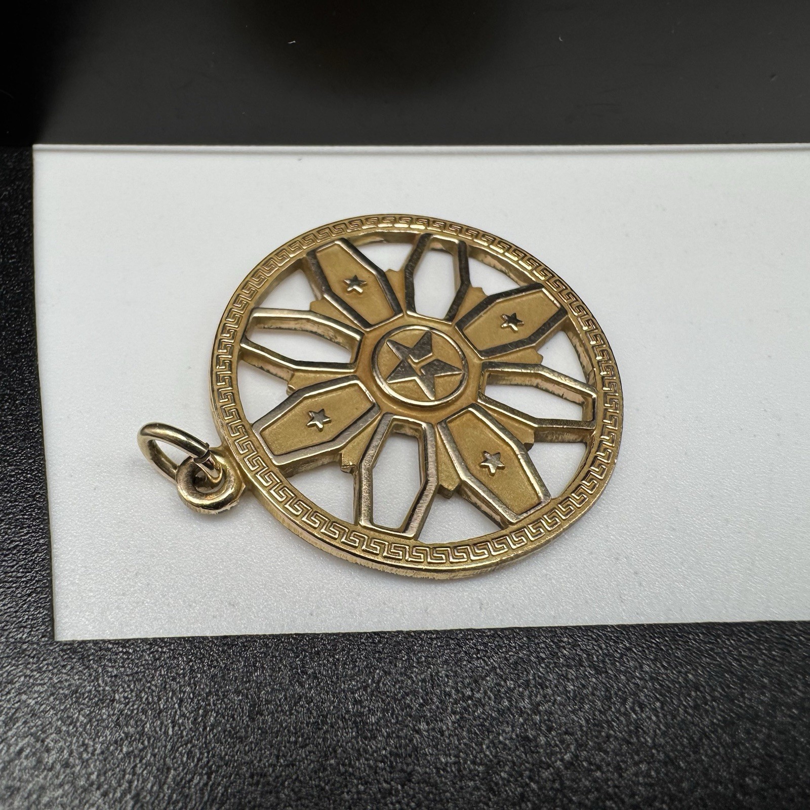 LGB 1/5 10K gold filled TEXACO Pendant Or Charm Gas & Oil 7.1 Gram 1.25” X 1.25”