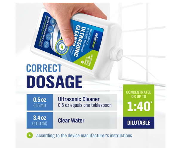 Ultrasonic Cleaner Solution 25.4 Fl Oz – Concentrated Jewelry Cleaner Liquid for
