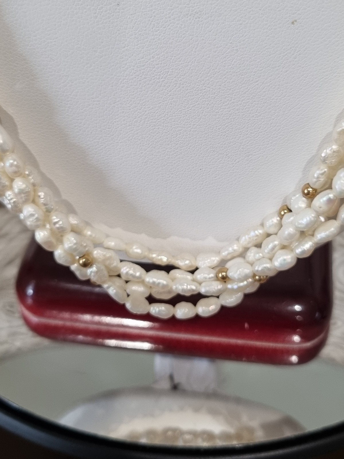 Vintage c1980s 14k Gold Cultured Pearl gold bead Torsade Necklace See video