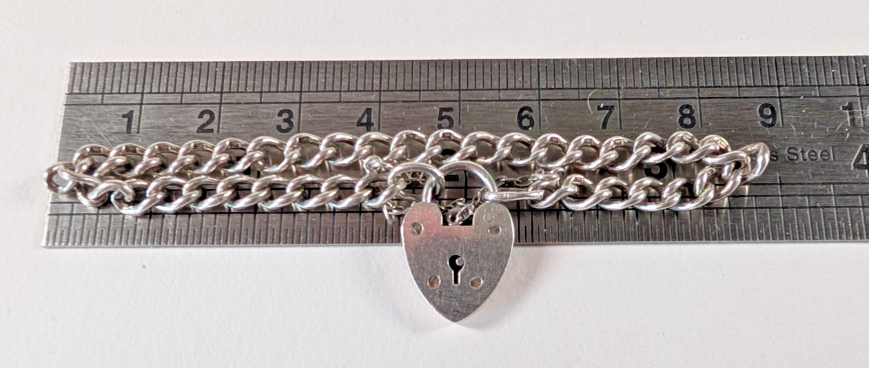 Vintage W J Sutton Sterling Silver Charm Bracelet Hallmarked Birmingham 16cm/9g