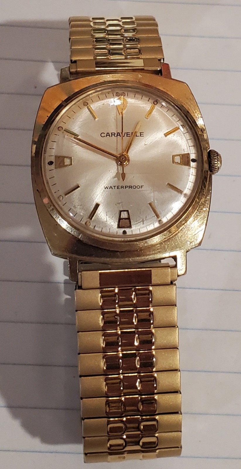 Caravelle Vintage 1967 Gold Tone Men’s Watch With New Band Keeps Excellent Time