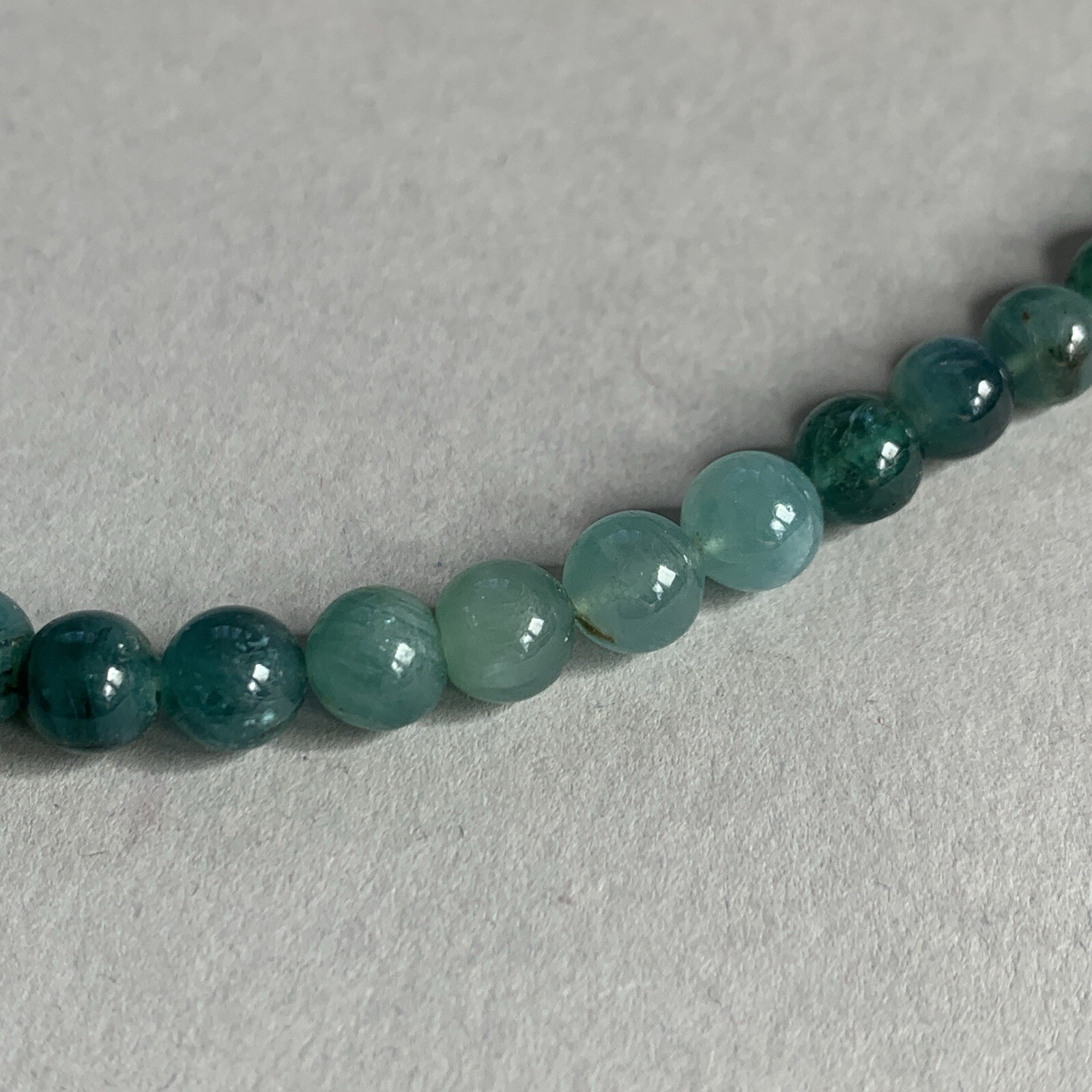 Grandidierite Bead Necklace 14ct Gold Clasp 18” 46cm 585 14K Rare Gemstone