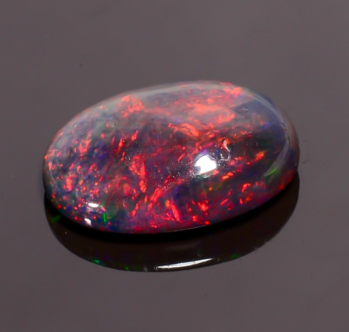 3.5 Ct Natural Black Ethiopian Opal Oval Shape Cabochon Loose Gemstone 14X9X4 mm