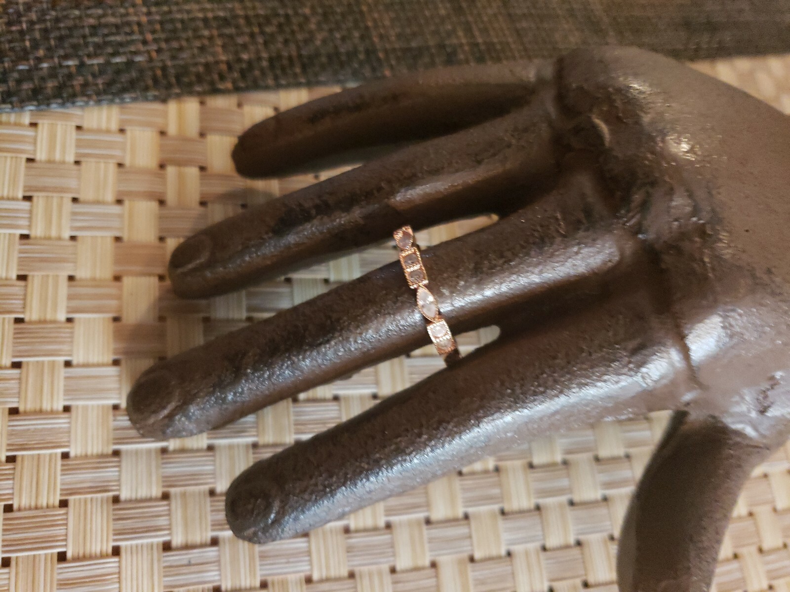 FUZION CREATIONS FZN STERLING SILVER VERMEIL rose gold colored RING BAND SZ 7