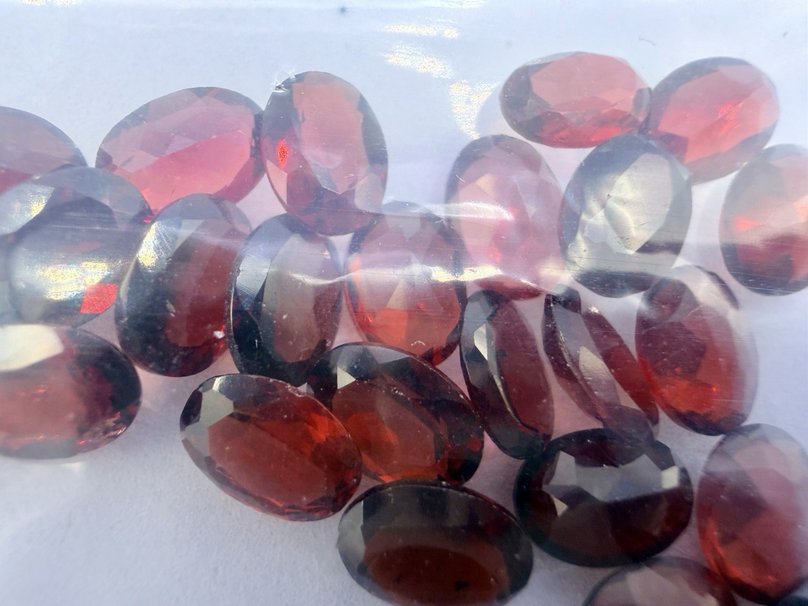 24ctw Cut Gemstones Red Garnet 5x7mm Estate Jewelry Making Lot 27 Pcs