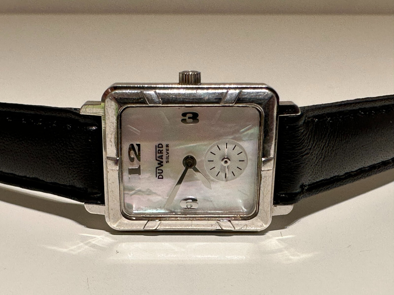 RETRO SWISS BEAUTIFUL SUB SECOND LADIES QUARTZ WATCH”DUWARD”MOTHER OF PEARL DIAL