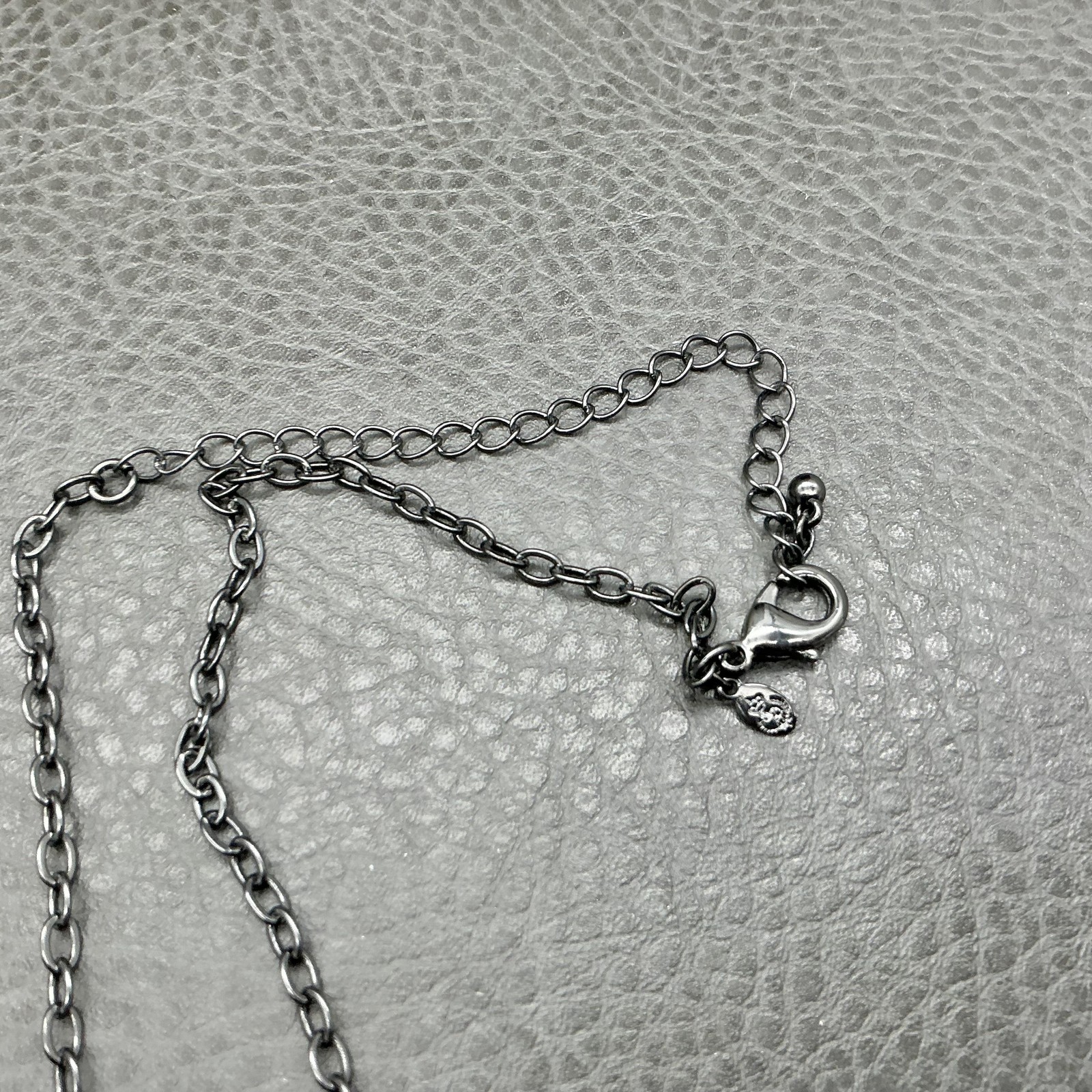 Premier Designs Necklace Silver Tone Crystal Clover Pendant Station Long Chain