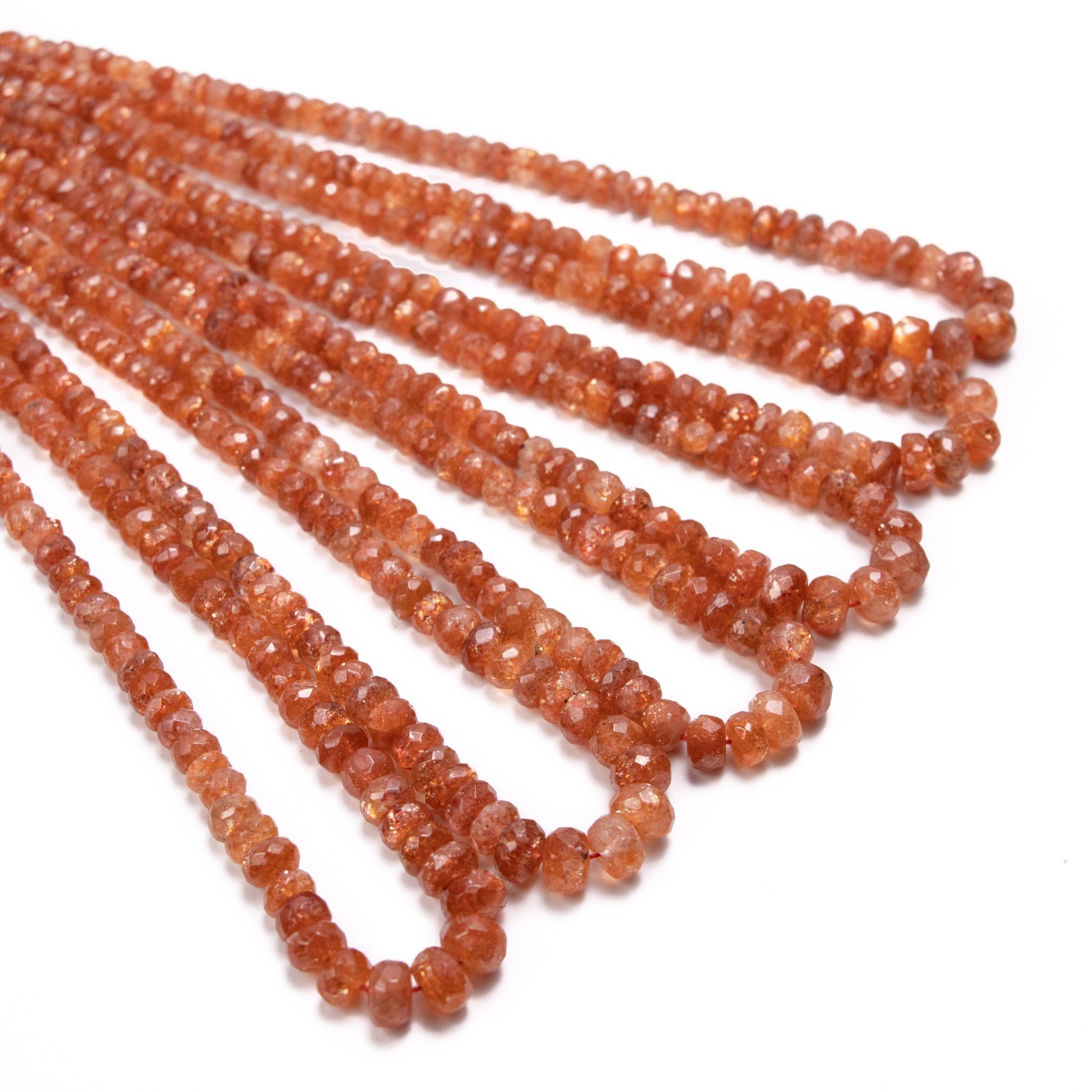 AAA Orange Sunstone Beads, Faceted Rondelle Beads, 4.5mm to 8mm, Sunstone beads