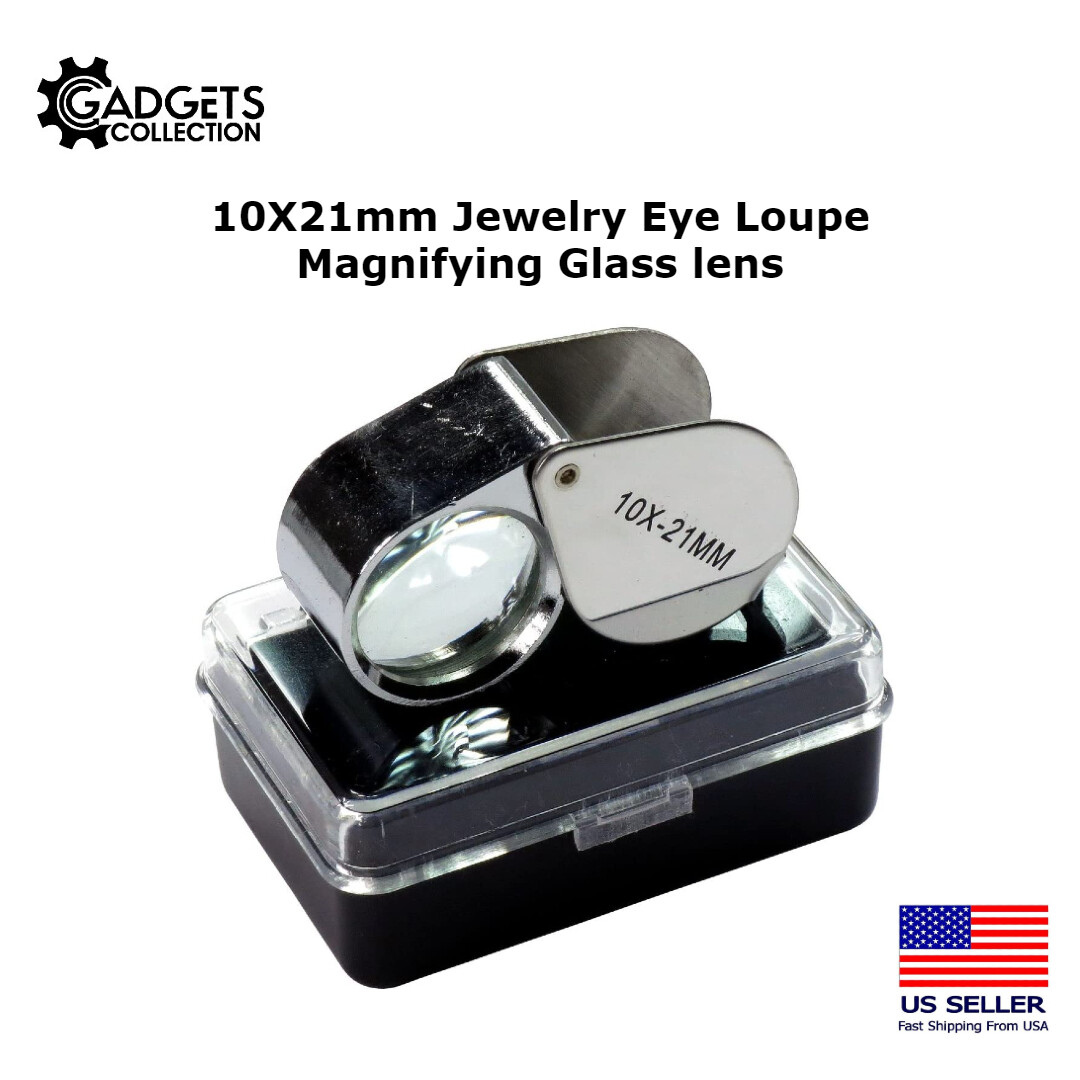 2-Pack 10X 21mm Jewelers Jewelry Eye Loupe Magnifying Glass Lens Low Vision Aid