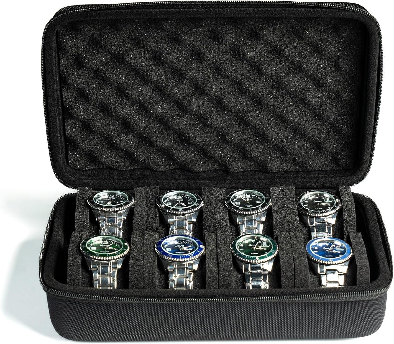 Luxury 8-Slot Watch Case – Durable Hard Box with Plush Velvet for Protection