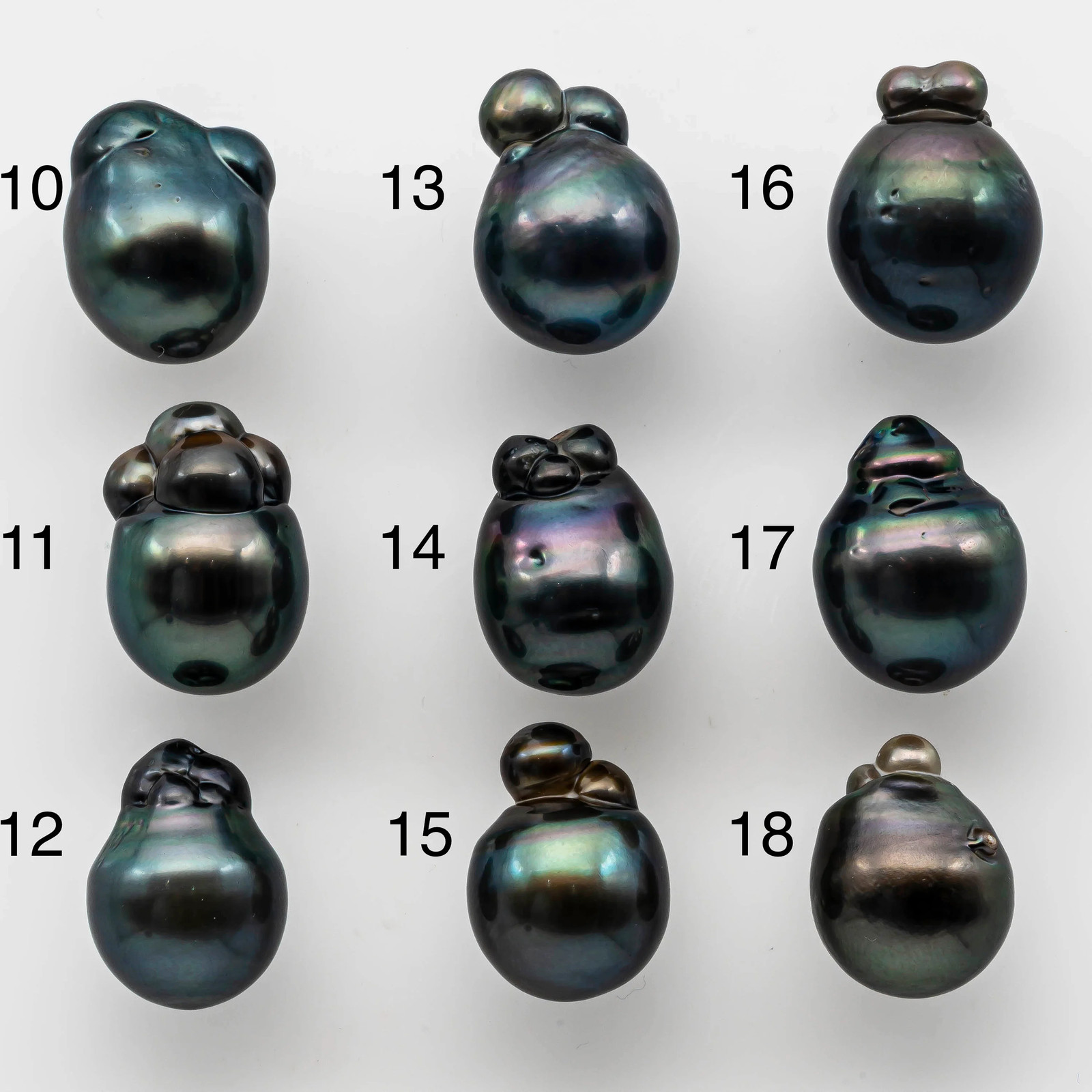 11-12mm Baroque Tahitian Pearl Single Loose Piece Undrilled Teardrop Shape in H
