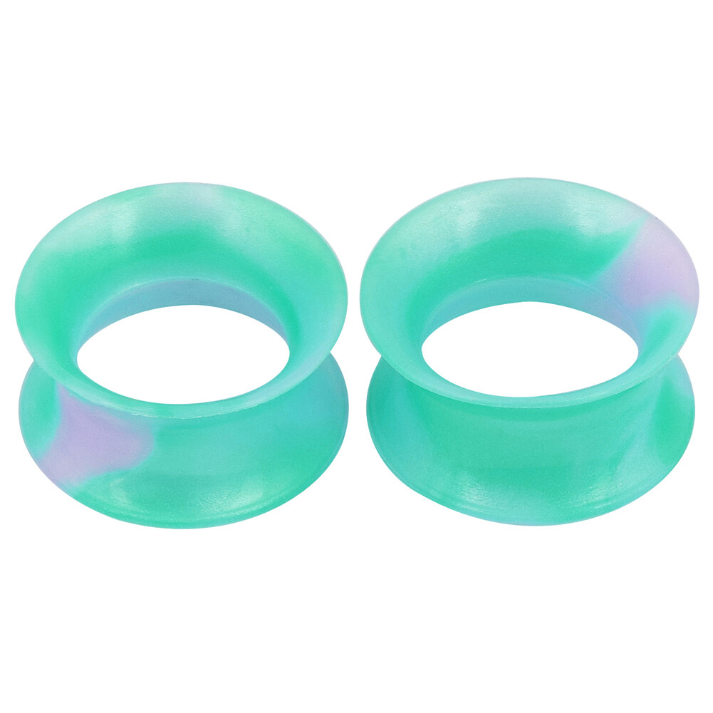 2PCS Soft Silicone Ear Gauges Flesh Tunnels Plugs Stretchers Expander Camouflage