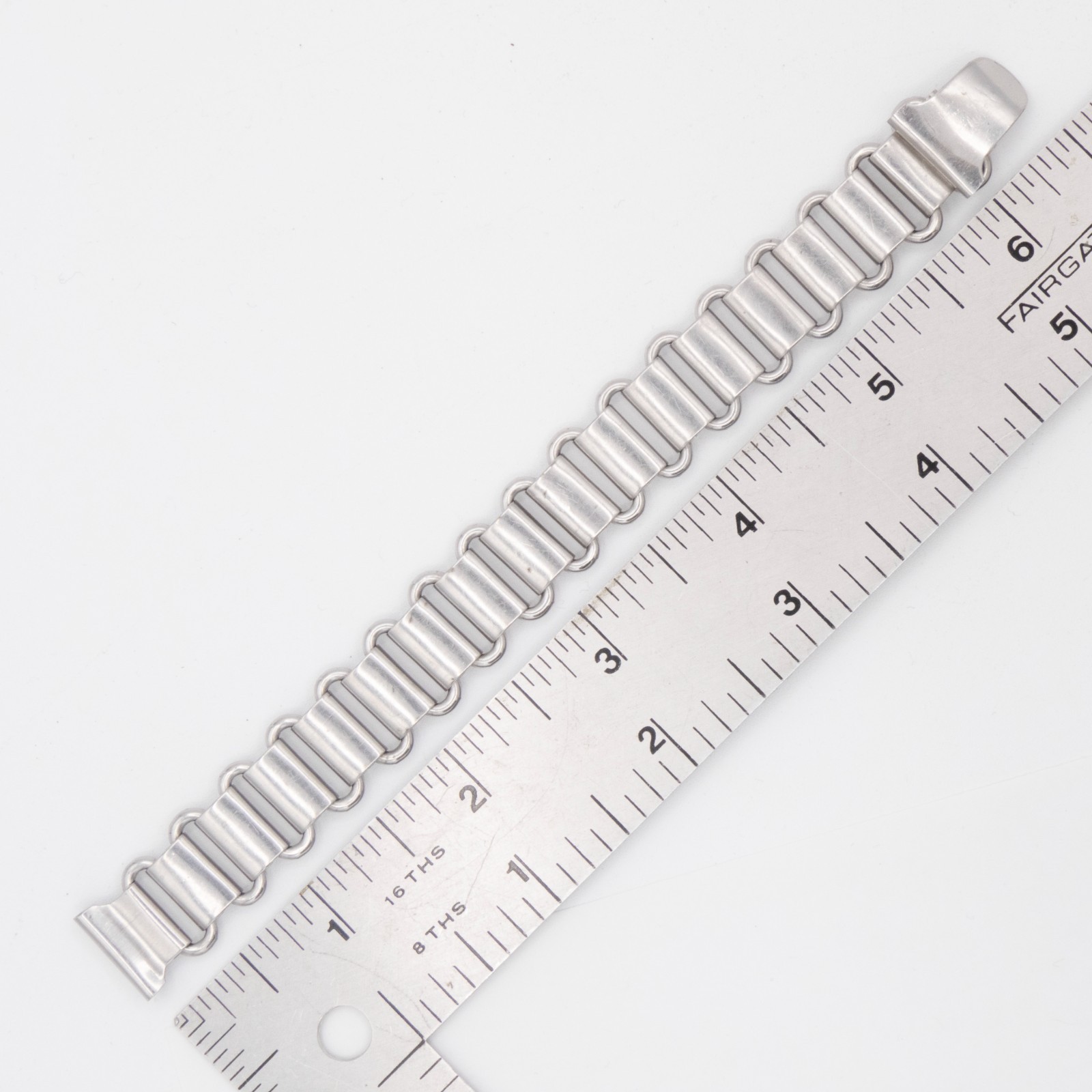 Vintage 14.7 mm Silvertone Ladder Style Wristwatch Bracelet