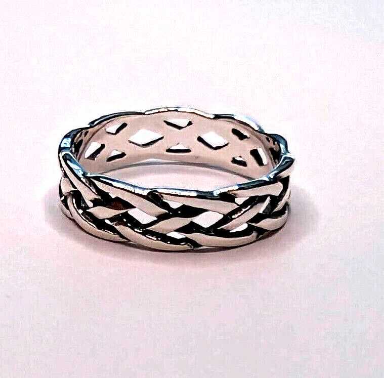 Celtic Weave Stackable Sterling Silver Ring NEW