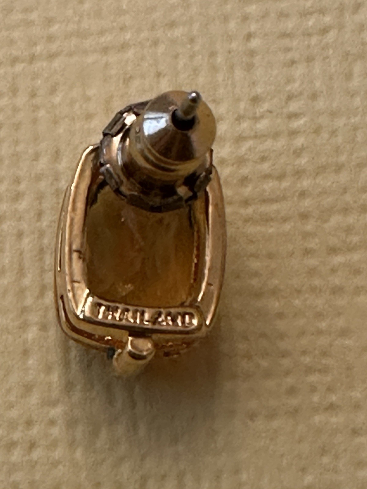 VTG Unsigned Joan Rivers Classics Coll. Faux Citrine & Gold-Toned Stud Earrings