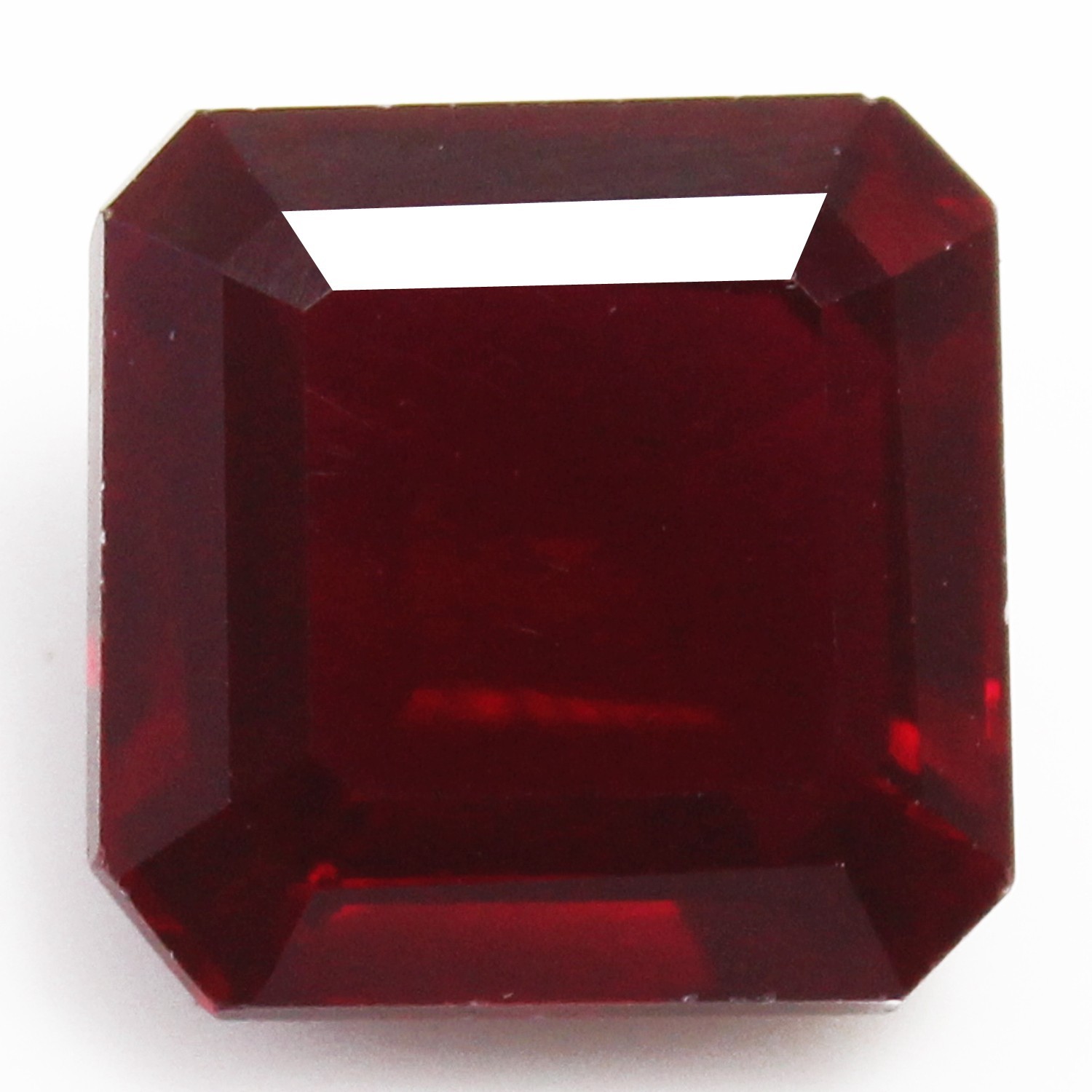 Natural 7.00 Ct Certified Mogok Deep Red Ruby 10×10 MM Asscher Unheated Gemstone