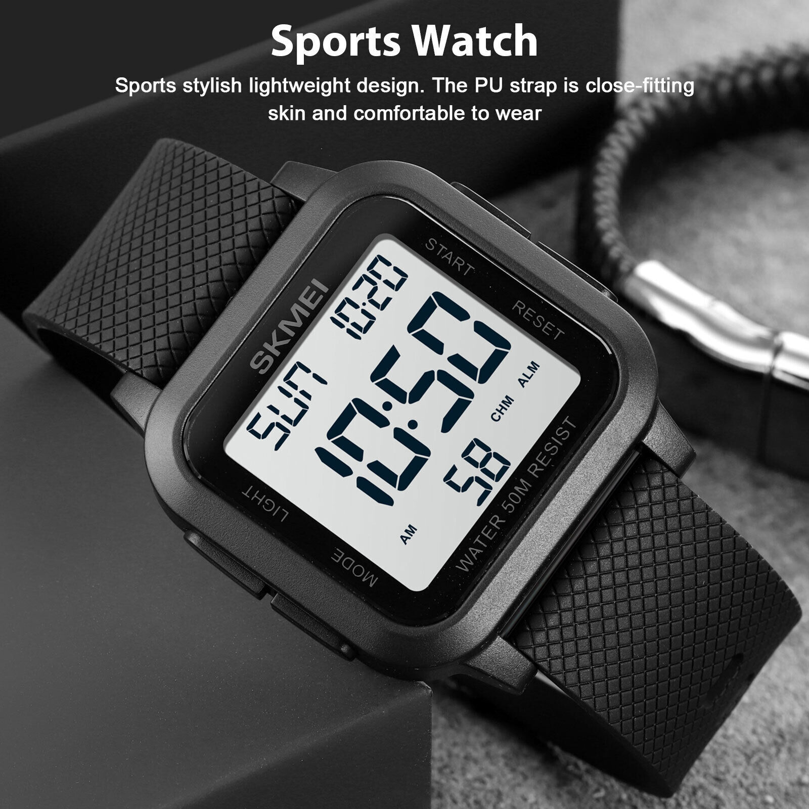 Waterproof Digital Sports Watch Military Tactical LED Backlight Wristwatch Men