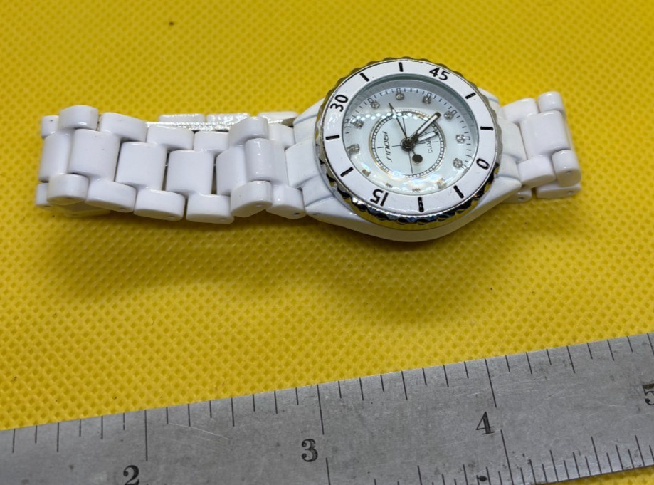 Cool & Icy Sinobi Ladies Silver Working Diver Style Watch WHITE Dial/ Band