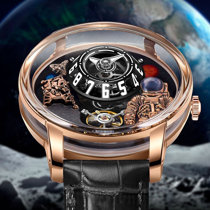 PINDU Men’s Automatic Watch 45.5mm Steel Sapphire Crystal 30M Waterproof Designe