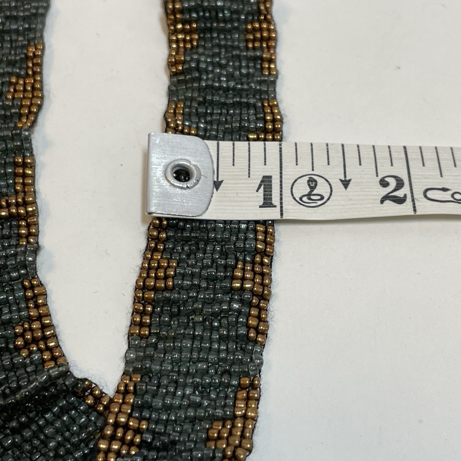 Pre-owned Boho Style Multi-strand Multi-color Seed Bead Necklace – Black Coppery