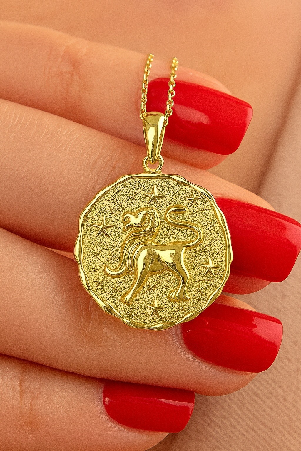 Leo Zodiac Pendant Charm | 8K9K 10K 14K Gold or 925 Silver Horoscope Jewelry