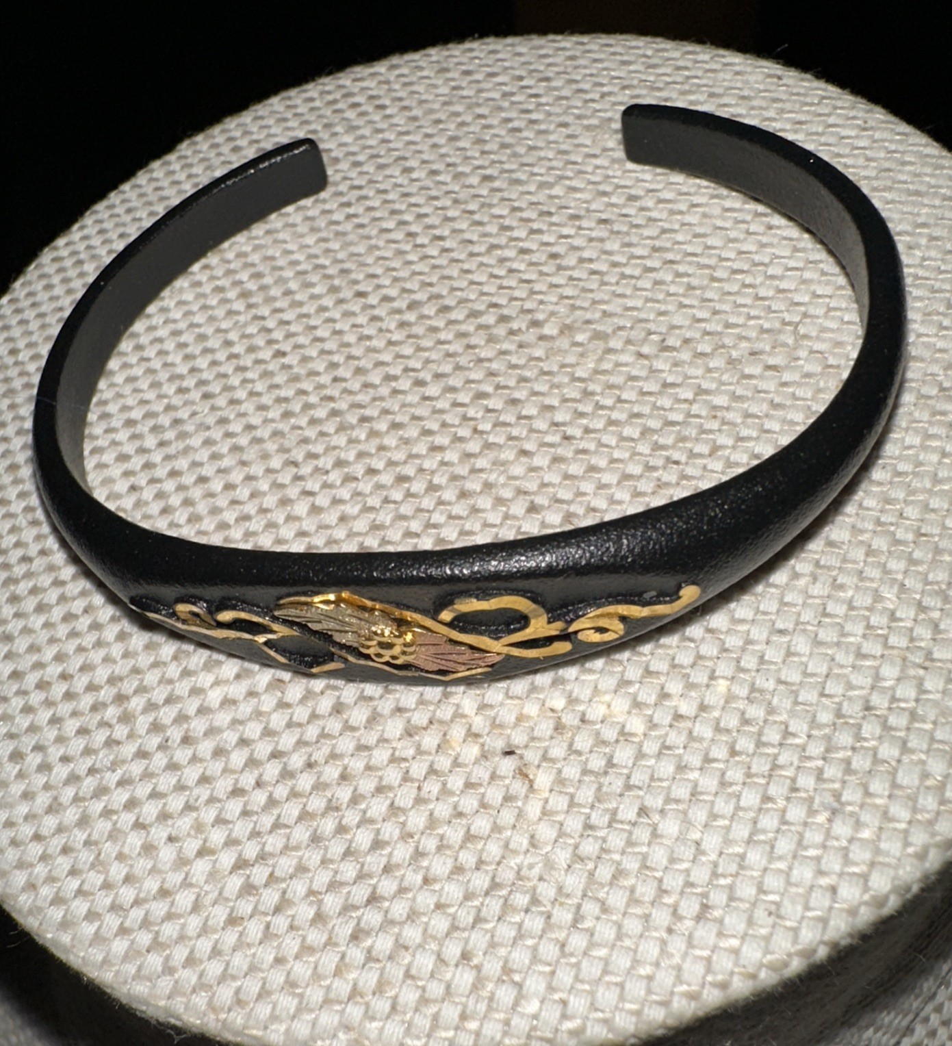 Vintage Landstrom’s Black Hills Gold Black Powder Coated Cuff Bracelet G8371