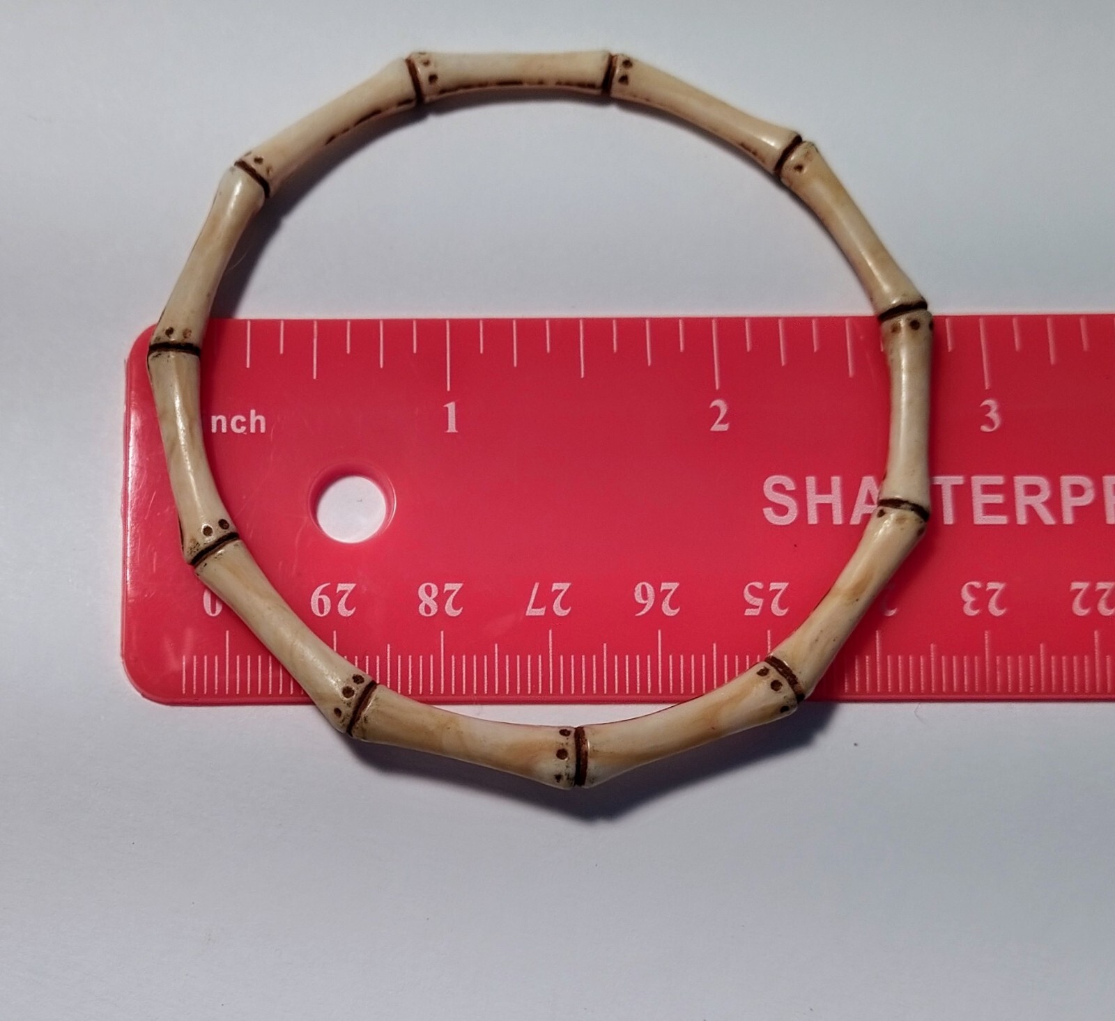 Cute Set Of Two Vintage Bangle Bracelets Faux Bamboo Stackable Fashion Jewelry