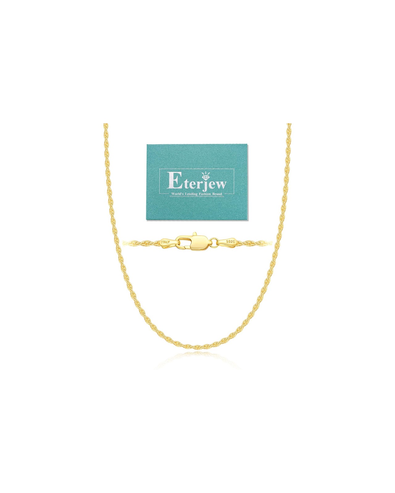 18K Gold Plated Rope Chain Necklace for 20 Inch