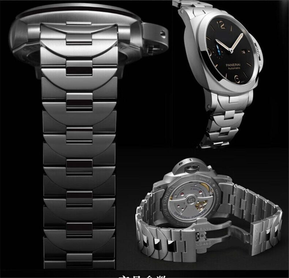 Stainless Steel Strap For Panerai Luminor PAM441 111 01316 Butterfly Buckle Band