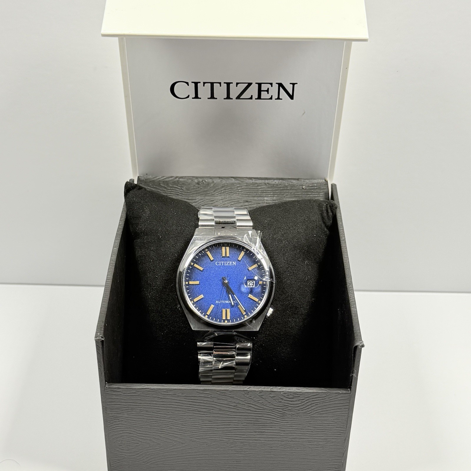 New-Citizen Tsuyosa NJ0151-88L Automatic Sunray Blue Dial Stainless Men’s Watch