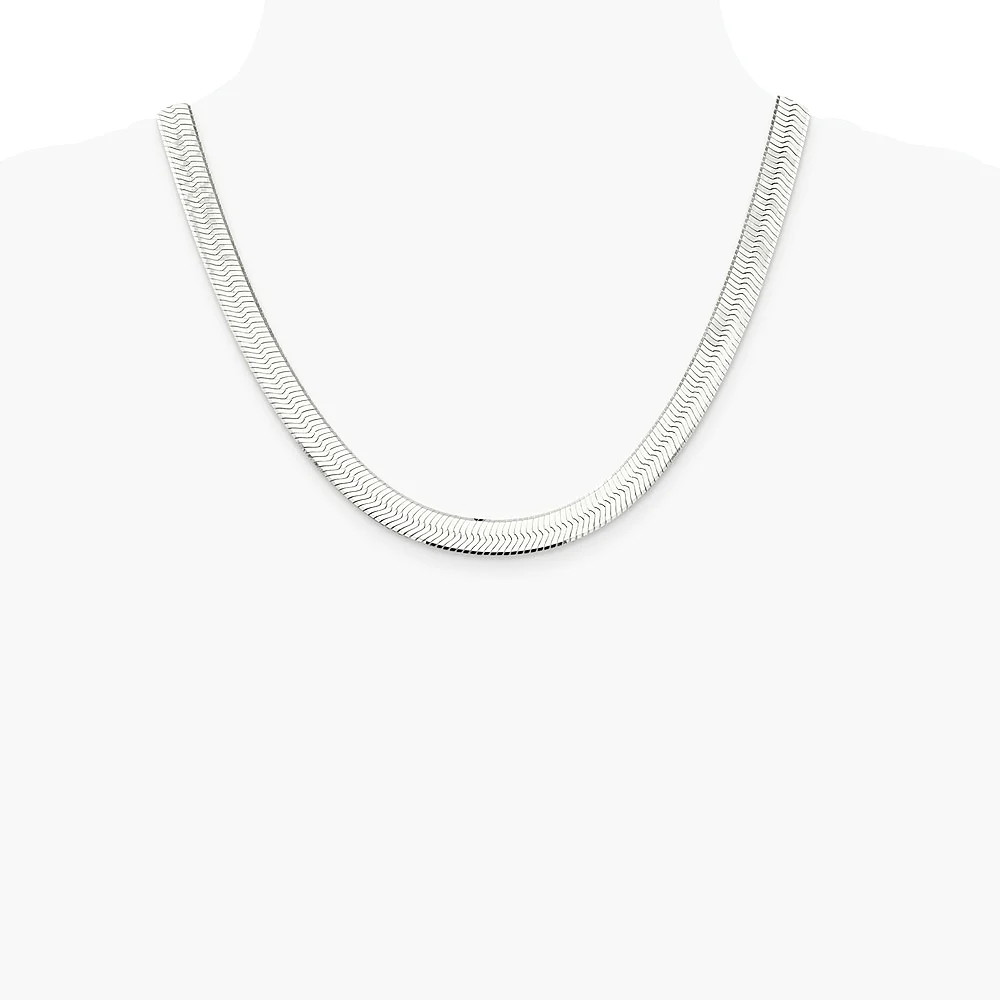 Sterling Silver 8.75mm Magic Herringbone Chain Necklace 18″-24″