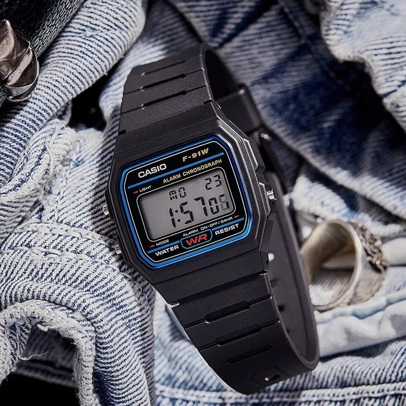 Original Casio F-91W-1 Digital Watch Men Square LCD Electronic Waterproof Sports