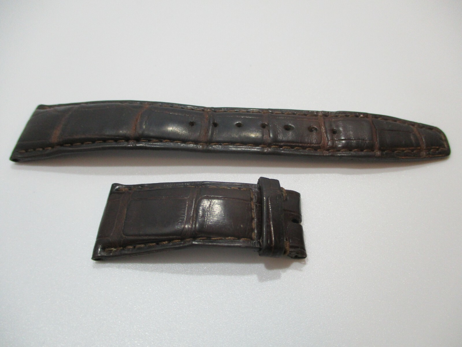 IWC Watch 22mm x 18mm Brown Reptilian Watch Strap Band Pair A24704 135+55mm Long