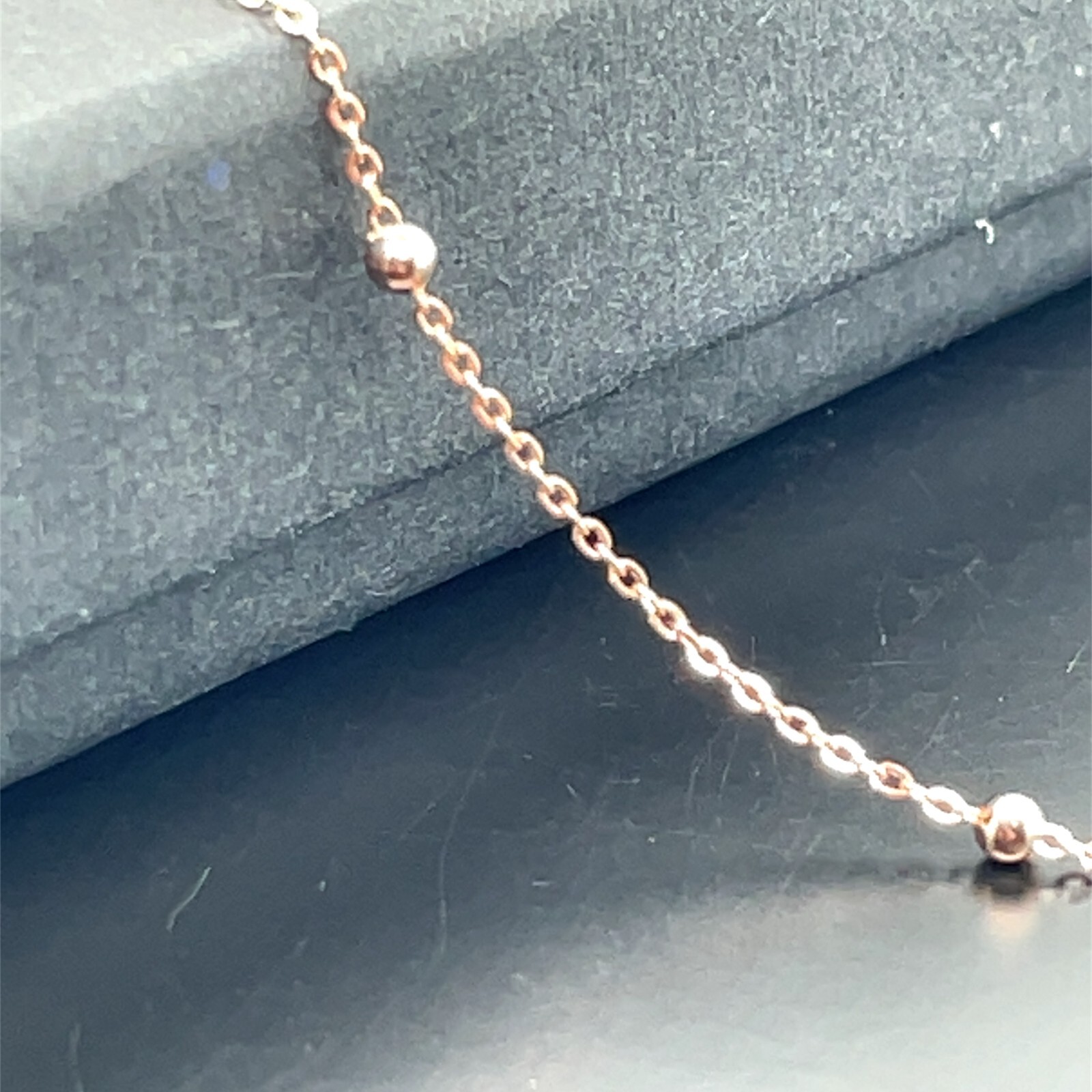 9ct Rose Gold Flat Trace Bead Chain Necklace 2mm Ladies Womens 16 18 20 22 24″