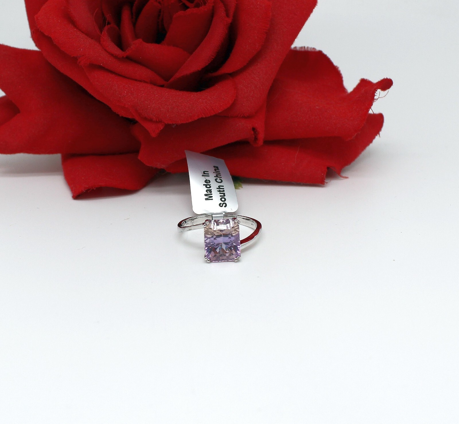Sterling Silver TGGC Amethyst NWT Size 10 Ring 3.17g CAT RESCUE
