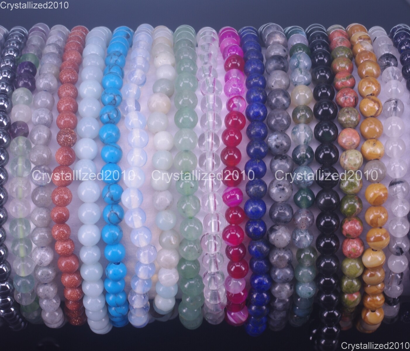 Handmade 4mm Mixed Natural Gemstone Round Beads Stretchy Bracelet Child Size 6″