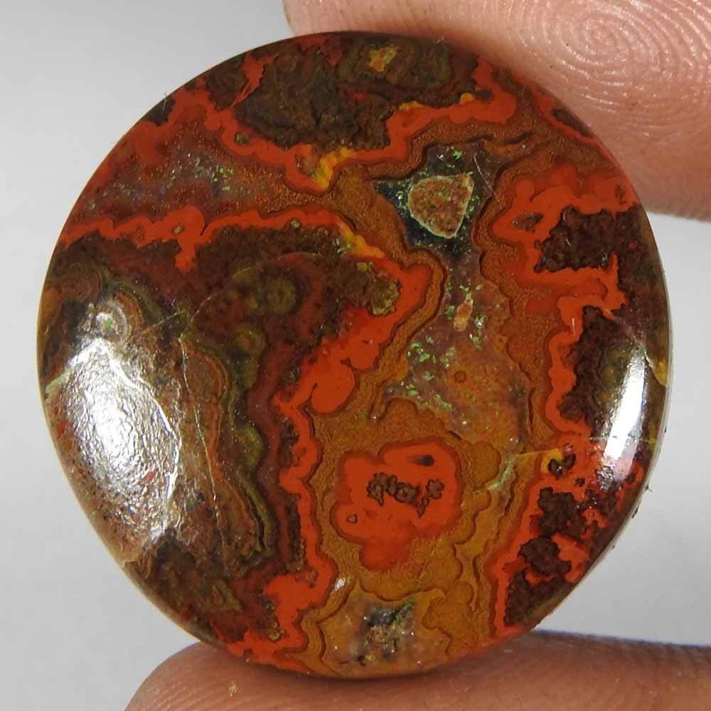 33.35 Ct Natural Moroccan Seam Agate Round Cabochon 24×6 Loose Gemstone