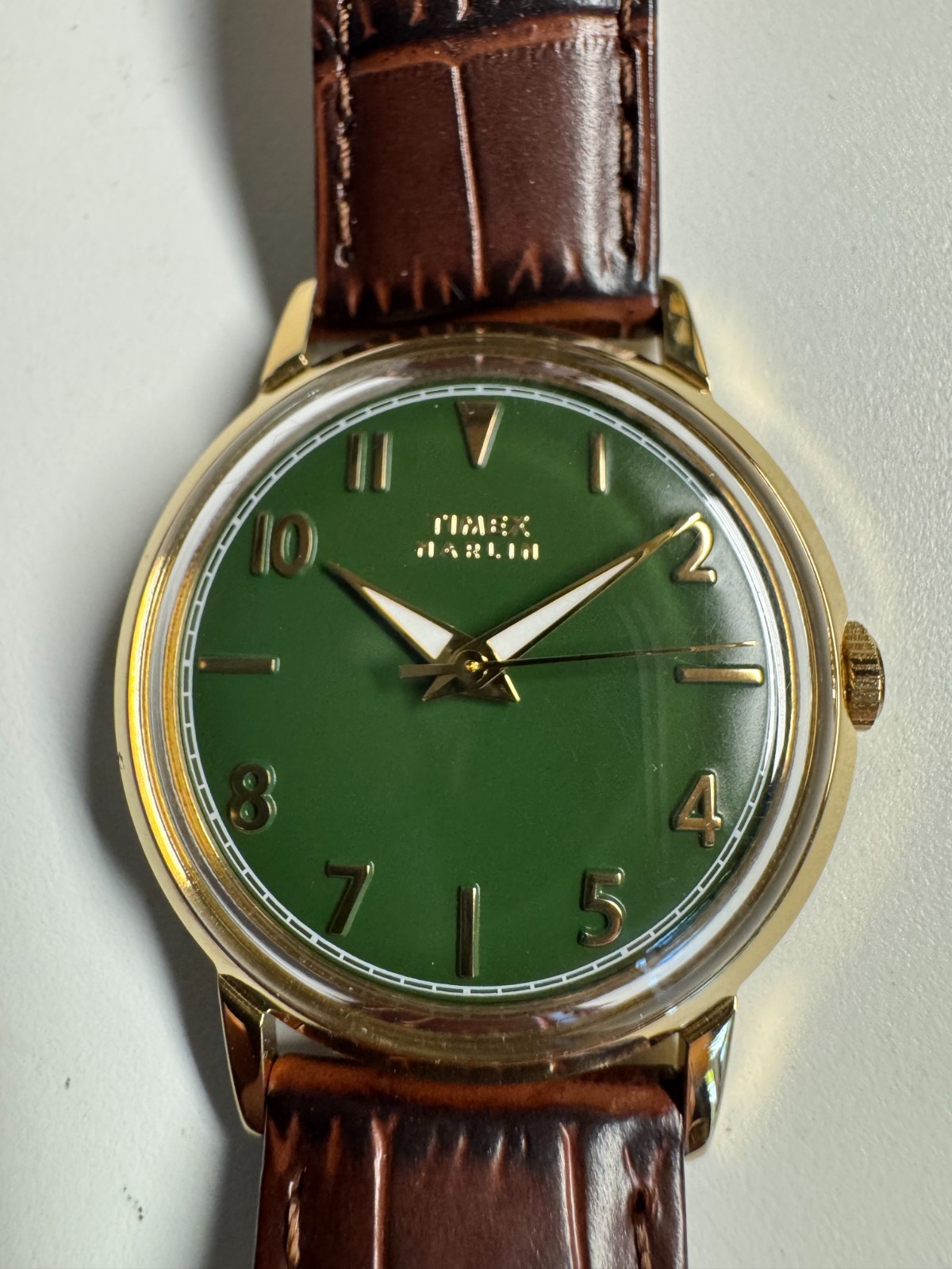 Timex Green Marlin Quartz 34MM Watch TW2Y37800 W/Box Runs Good